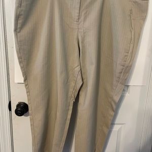 Lane Bryant 4-season Ankle Pant, Beige with white stripe